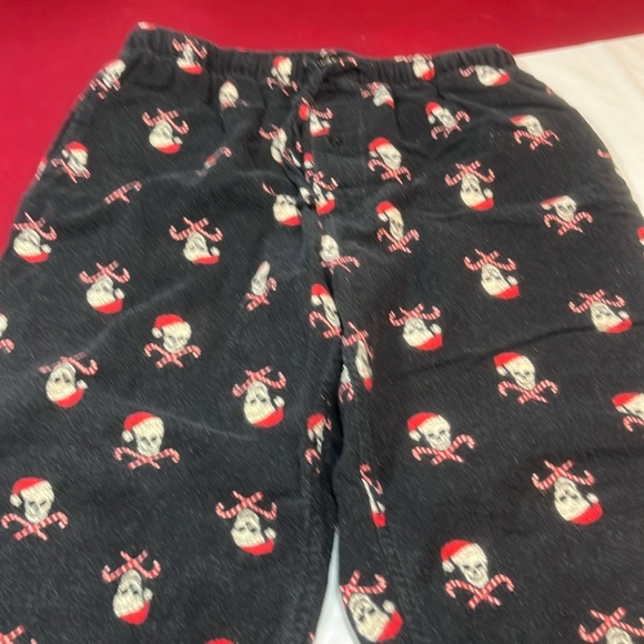 Lucky SKULL Santa HAT black flannel pants lounge CANDY CANES crossbones mens XL - Picture 3 of 14